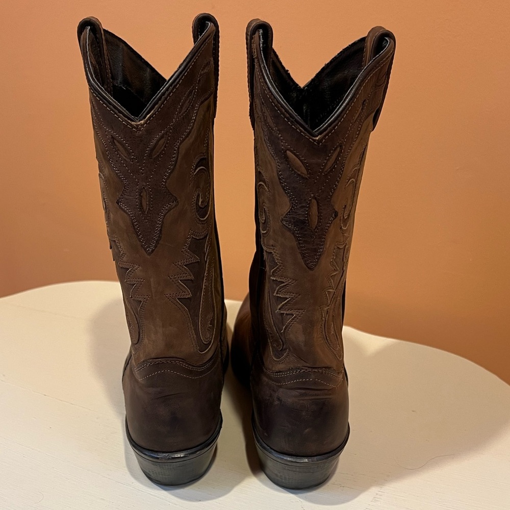 Abilene Size 10 Inlay Leather Women’s Western Boots  Silver Tip Accents - Picture 5 of 8